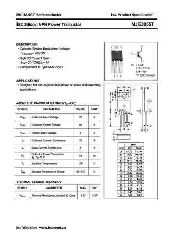 mje3055t circuit diagram