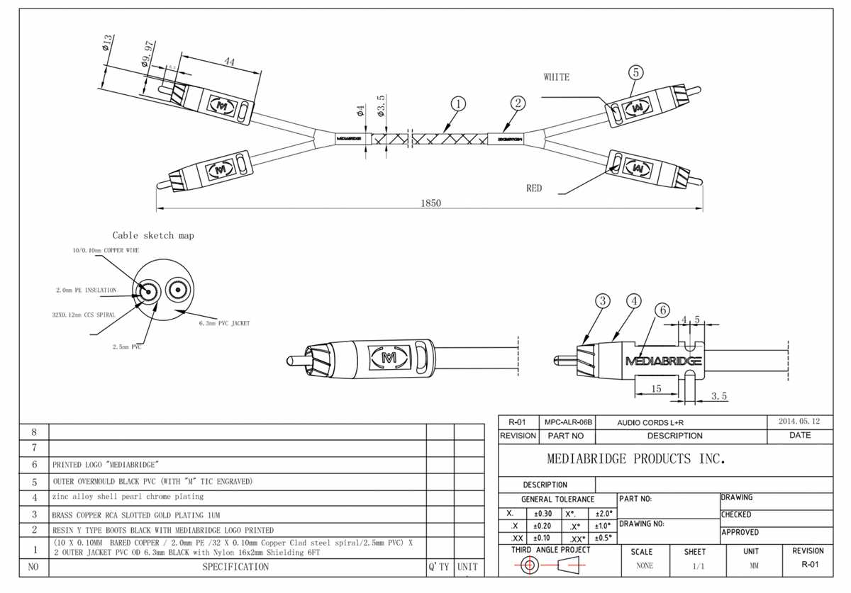 rca cable wiring diagram