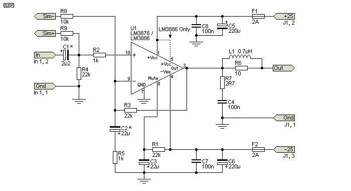 audio power amplifier circuit diagram