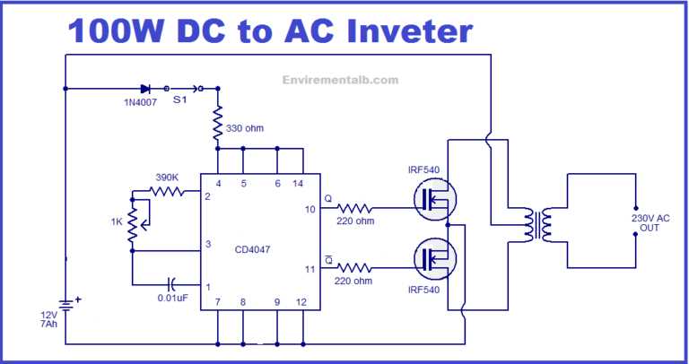 12v to 220v power inverter circuit diagram