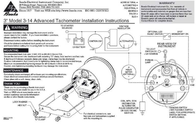 tachometer diagram wiring