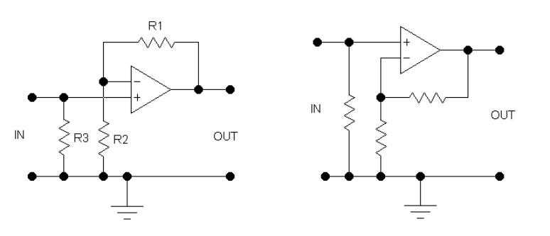 inverting and non inverting amplifier circuit diagram