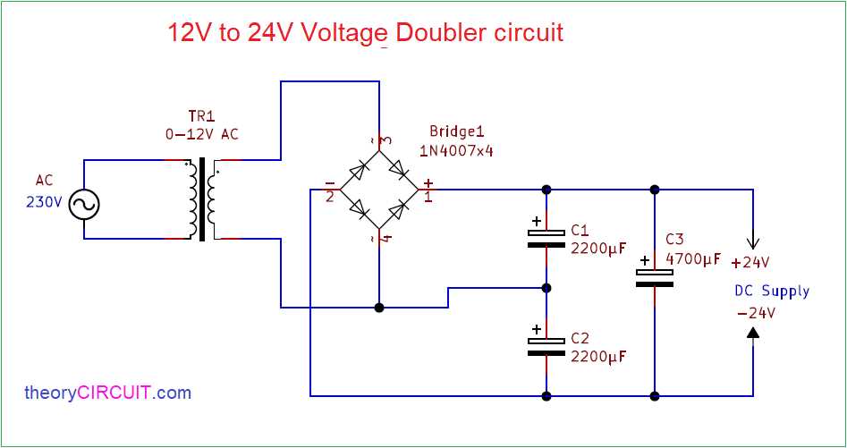 dc voltage doubler circuit diagram