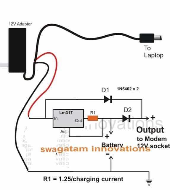 12v ups circuit diagram