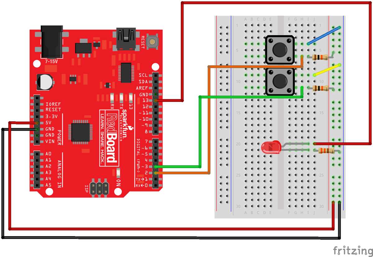 arduino push button circuit diagram
