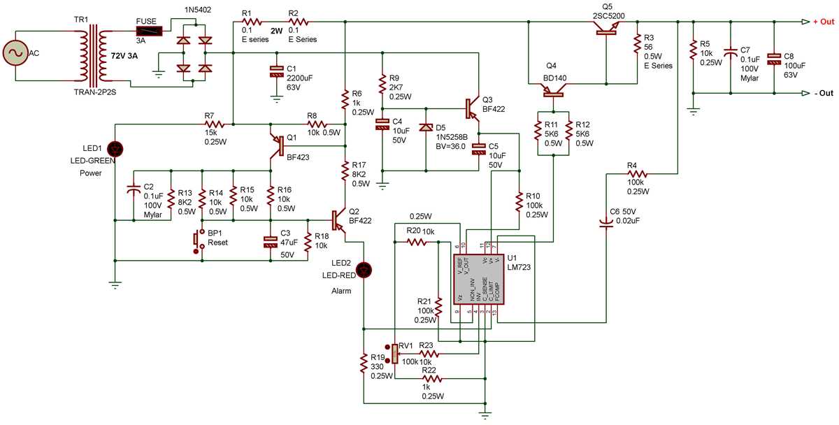 0 50v variable power supply circuit diagram
