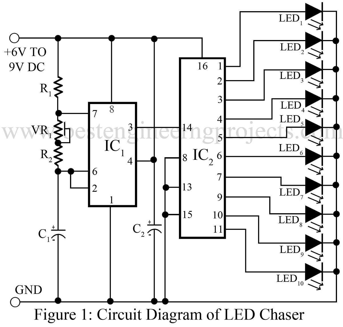 4 channel led chaser circuit diagram 4 channel led chaser circuit diagram