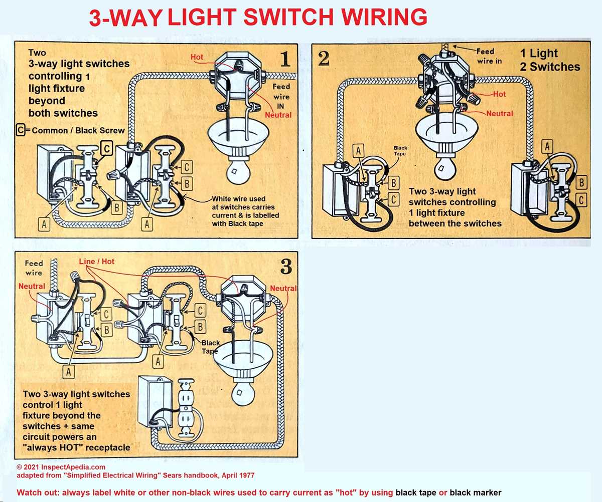 wiring diagram for 3 light switches