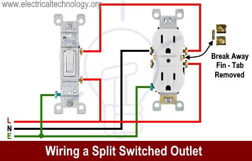 wiring diagram for a switched outlet