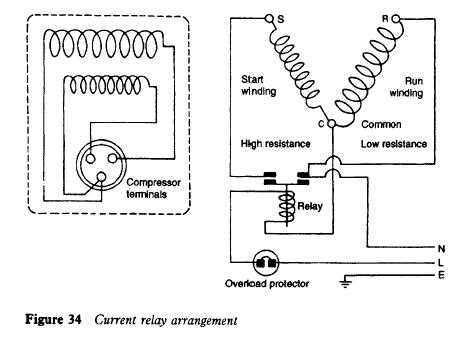 wiring diagram for refrigerator compressor
