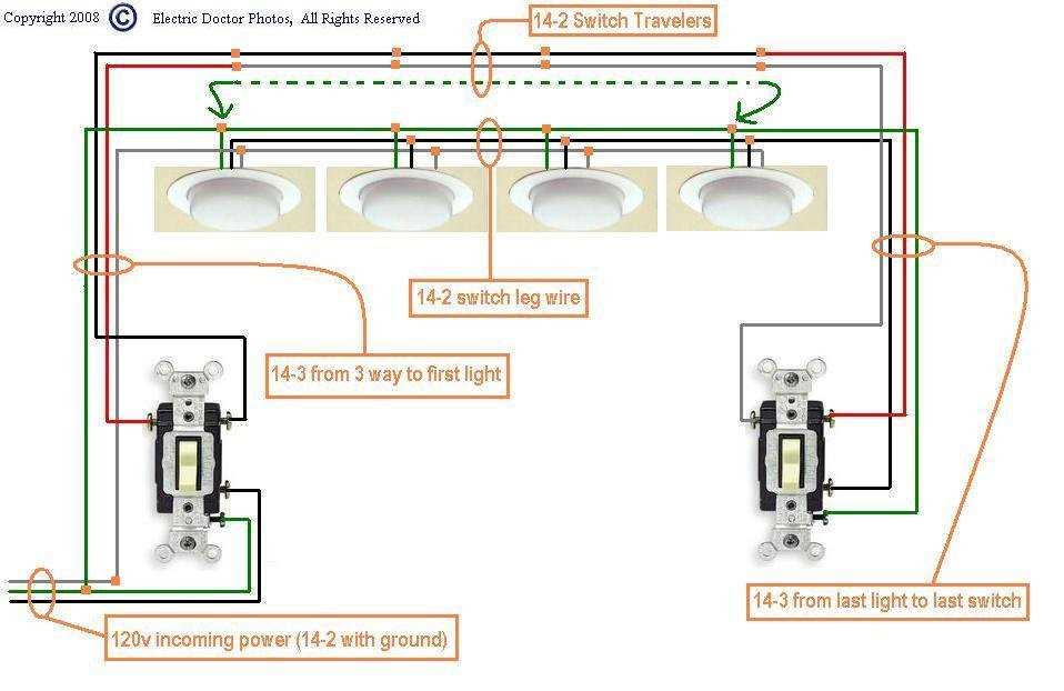 wiring three way light switch diagram