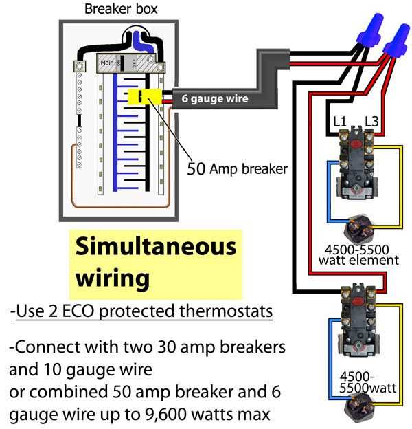 wiring diagram for a water heater