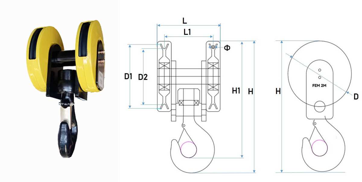 4 part crane block reeving diagram