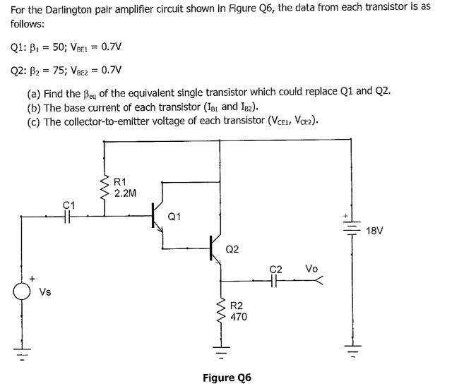 darlington pair amplifier circuit diagram
