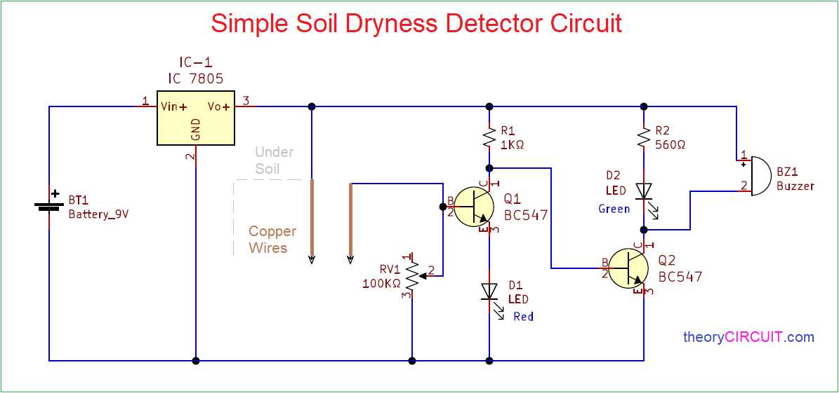 simple soil moisture sensor circuit diagram